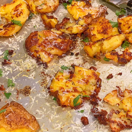 Spicy Smashed Potatoes